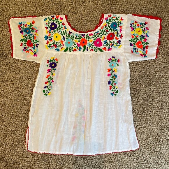 NWOT Size Large Siren La Primavera hand-embroidered Mexican style peasant top - Picture 3 of 9